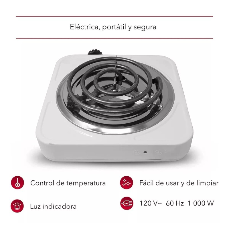 RCA Parrilla Electrica 1 Quemador Rca Hy1000a Alb Color Blanco
