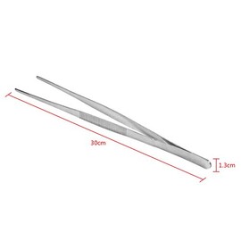 Pinzas de Cocina, 12 Pulgadas Pinzas de Acero Inoxidable, Pinzas Largas Antideslizante, Cocinapinzas Largas de Cocina Profesional con Punta de Sierra Antideslizante, Para Cocinar Hornear Barbacoa