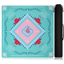 Mahjong Mat for Table Noise Reduction Non Slip Mahjong Table Mat for Playing Card, Blackjack Mahjong Poker,Board Games 31.5"x31.5" Size (Green)