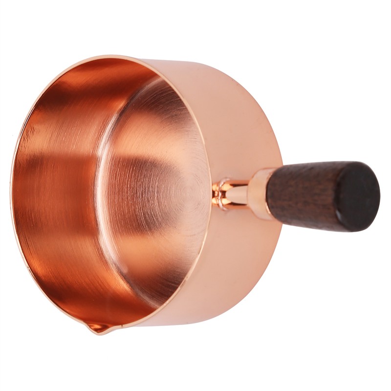 Sauce Pan Wooden Handle Rose Gold Stainless Steel Sauce Pot