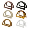 12 Pcs D-Ring Semi-Circle Handbag Handles - Faux Wood Grain