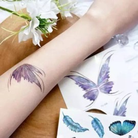미니컬러타투스티커 스티커타투 판박이스티커 타투 스티커 Mini Color Tattoo Sticker Sticker Tattoo Transfer Sticker Tattoo Sticker [FG-006 Purple Butterfly]