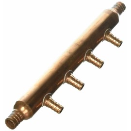 Reliance 22786A Port Open Copper Manifold With Barb Branches, Brass
