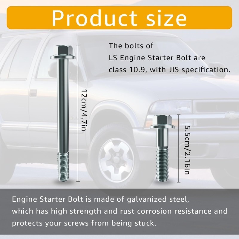 Wllead LS Engine Starter Bolt Kit Compatible with All GM