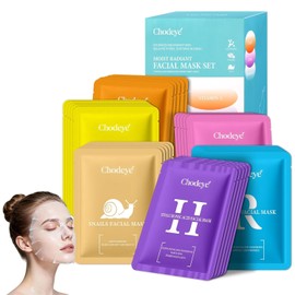 Chodey 30 Pack Sheet Facial Mask Set Hydrating Kit in 6 Styles Suitable for All Skin Types Home Spa Care Perfect Birthday Valentine Christmas Gift for Women and Men / 초디 30팩 시트 페이셜 마스크 세트 6가지 스타일의 수분 공급 키트 모든 피부 타입에 적합 홈 스파 케어 여성 및 남성을 위한 완벽한 생일 발렌타인 크리스마스 선물