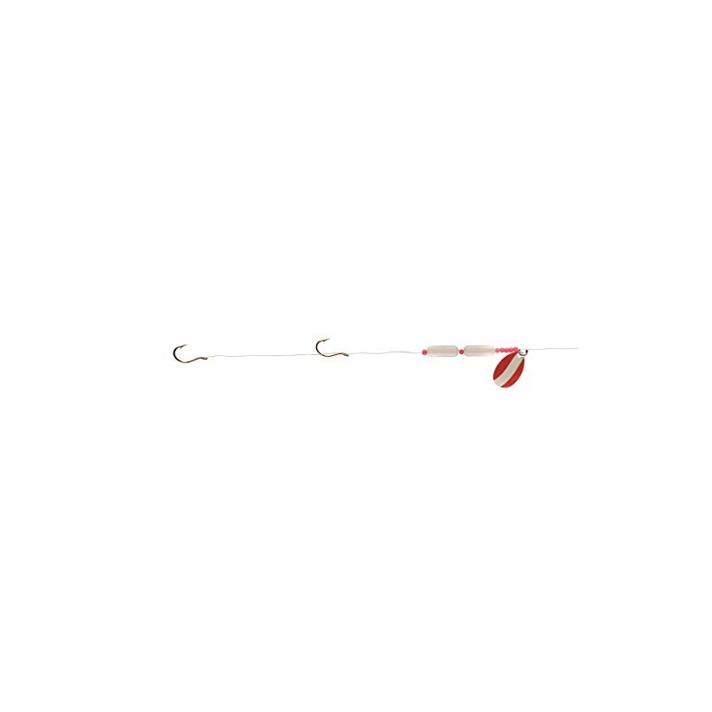 Little Joe Floating Worm Harness - Red-White Blade/White Float, One