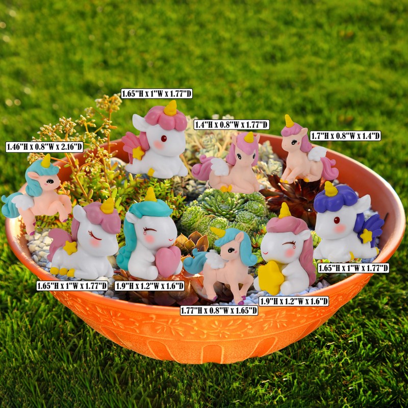 Mood Lab Miniature Unicorn Figurines Set - Funny Mini Statue