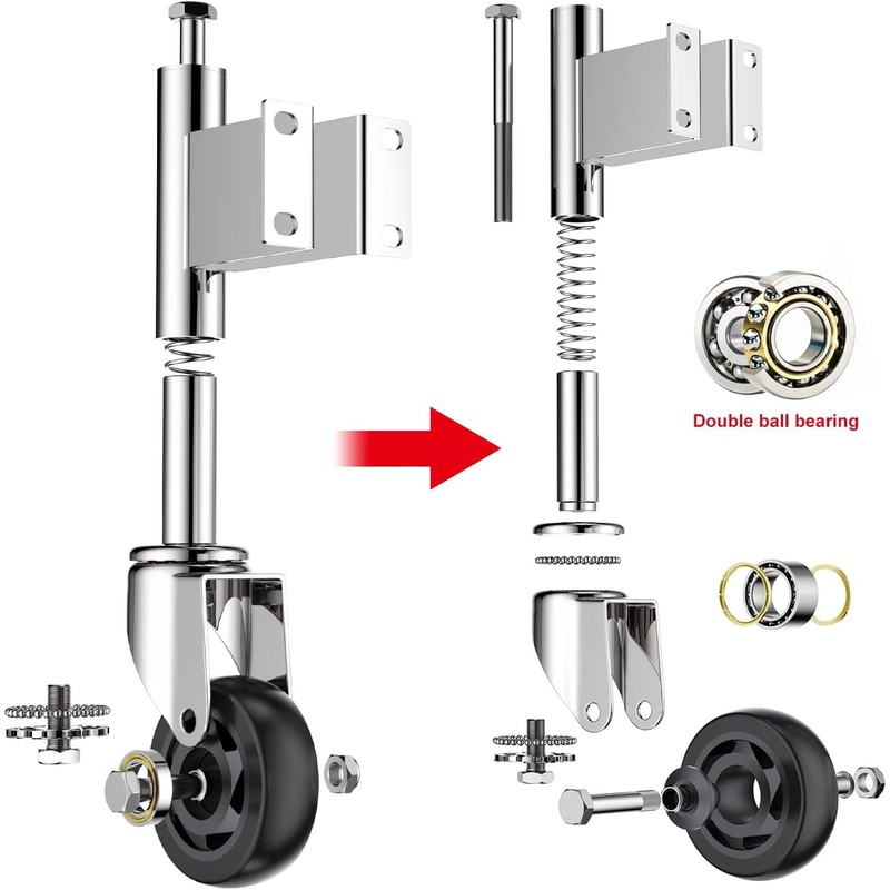 Homhoo Spring Loaded Gate Casters 3” Heavy Duty Gate Caster