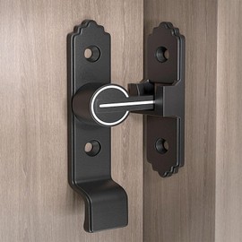 LISHAN 90 Degree Sliding Door Latch, Replaceable Patio Door Handle Set Illuminated Door Latch Handle Kit Black