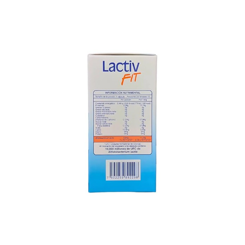 Lactiv Fit suplemento alimenticio 15 capsulas de 47mg c/u |