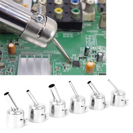 Hot Air Gun Nozzle Set 6 Pieces Short Angle Aluminum Alloy Nozzle for Hot Air Gun Soldering Desoldering Station Accessories for Conventional 850 850A 852 852D 852D+ 950