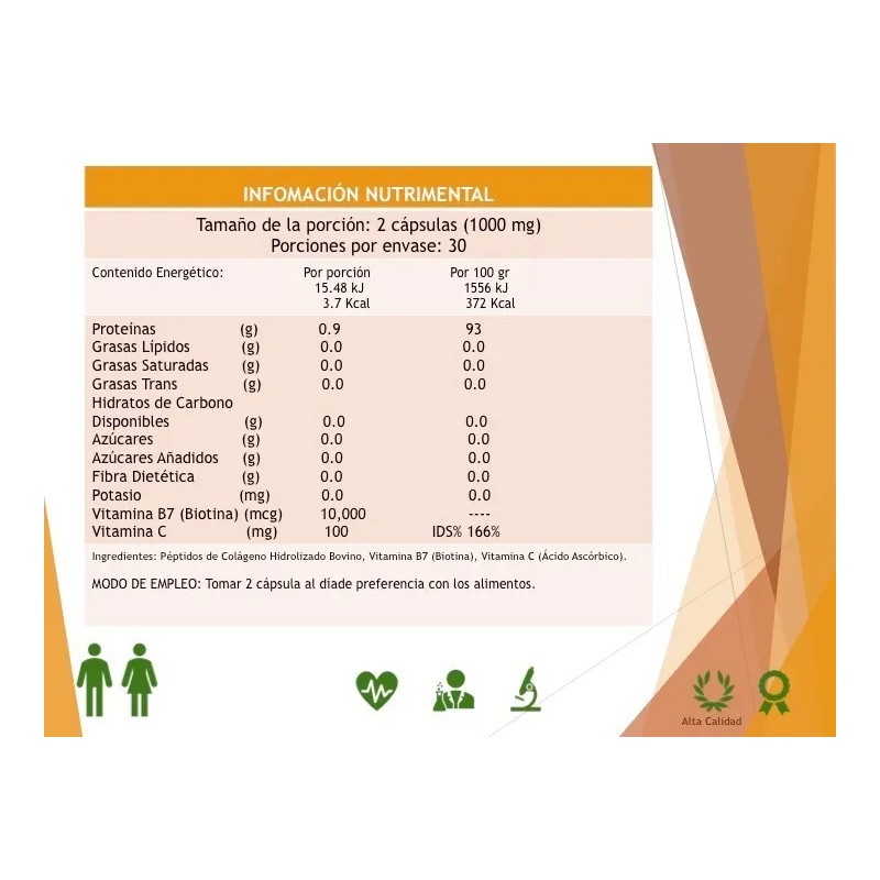 Suplemento Fórmula / Biotina 10,000 + Colágeno + Vitamina C