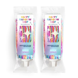 Happy Rainbow Recycled Microfiber Mop Super Absorbent with Universal Thread, Extra Large, 22 cm, Sustainable and Durable, for Floor Cleaning and Household, Pack of 2