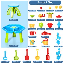 WATUDOU 3 in 1 Water Table for Toddlers 3-5 Years Kids Ages 4-8, Kids Summer Activity Sensory Play Outdoor Beach Backyard Sand Water Table Toys for Toddlers, Birthday Gift Toys for Boys Girls