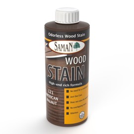 SamaN Interior Water Based Wood Stain - Natural Stain for Furniture, Moldings, Wood Paneling, Cabinets (American Walnut TEW-121-12, 12 oz)