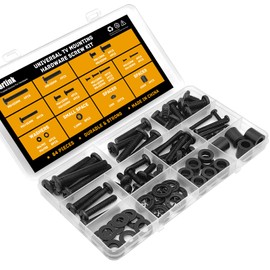 Universal TV Mounting Screws Hardware Kit with Box, Includes M4 M5 M6 M8 Screws, Washers, and Spacers, Compatible with Any TV Wall Mount/Display Up to 80 Inches (Black)