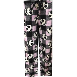MJC Womens Nightmare Before Christmas Jack Skellington Plaid Plush Lounge Pant (3X)