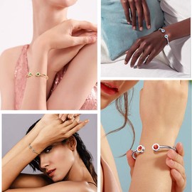 August Birthstone Peridot Cuff Bracelet 18K Gold Plated Green Crystal Bangle Bridesmaid Women Jewelry