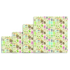 Nuts Beeswax Cloths for Food I Zero Waste Set of 4 I Reusable Oilcloths I Beeswax Wrap I Beeswax Cloth I Alternative to Cling Film