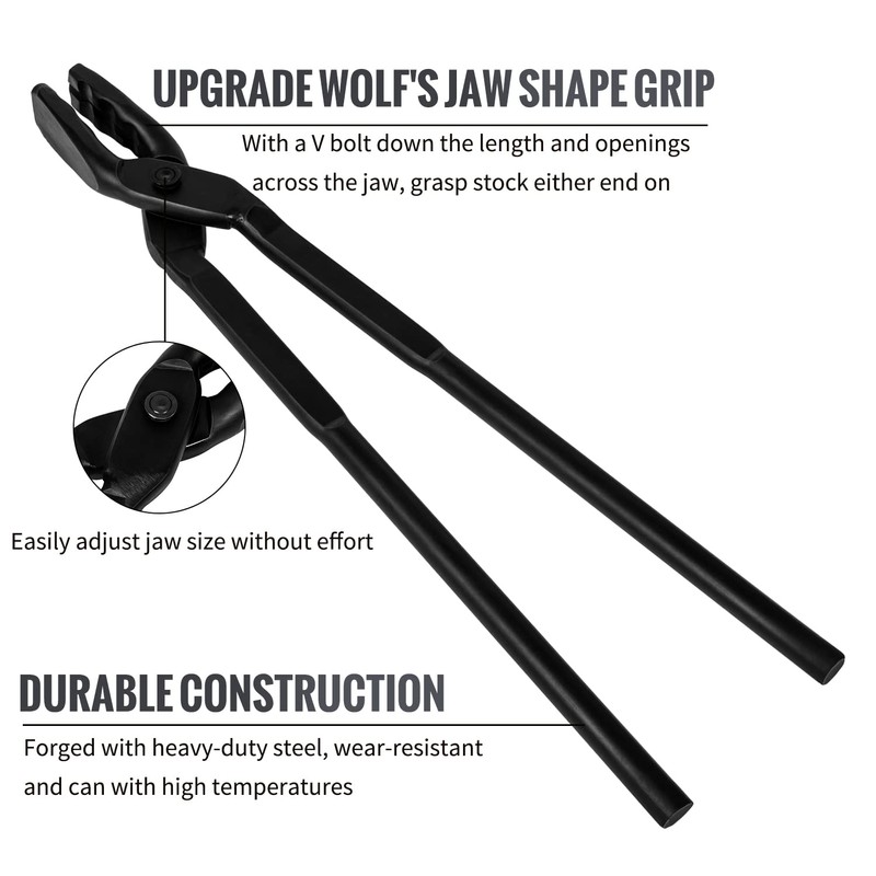 Bzsunway Knife Forging Tool Blacksmithing Tongs Blacksmith Wolf Jaw Tongs