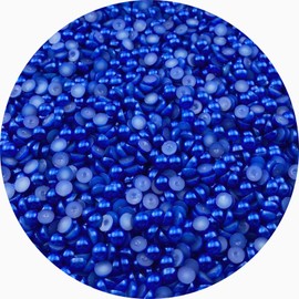 LIMAOLLY 3000pcs 5mm Flatback Half Pearls Round Crafts Beads for Jewelry Making DIY Scrapbook Shoes Clothes Cup Nail Art Decoration(Sapphire Blue)