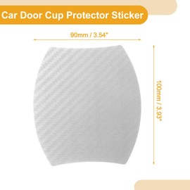 Partuto 4 Pcs 90x100mm Universal 3D Car Door Cup Protector Sticker - Car Auto Door Handle Protective Film Anti-Scratches - Silver Tone