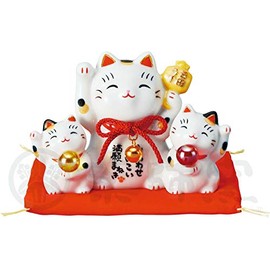 Colorful Hall Kilns, Figurine 満願 Fulfillment 8 cm 薬師 Kilns 彩絵 満願 maneki猫 7340