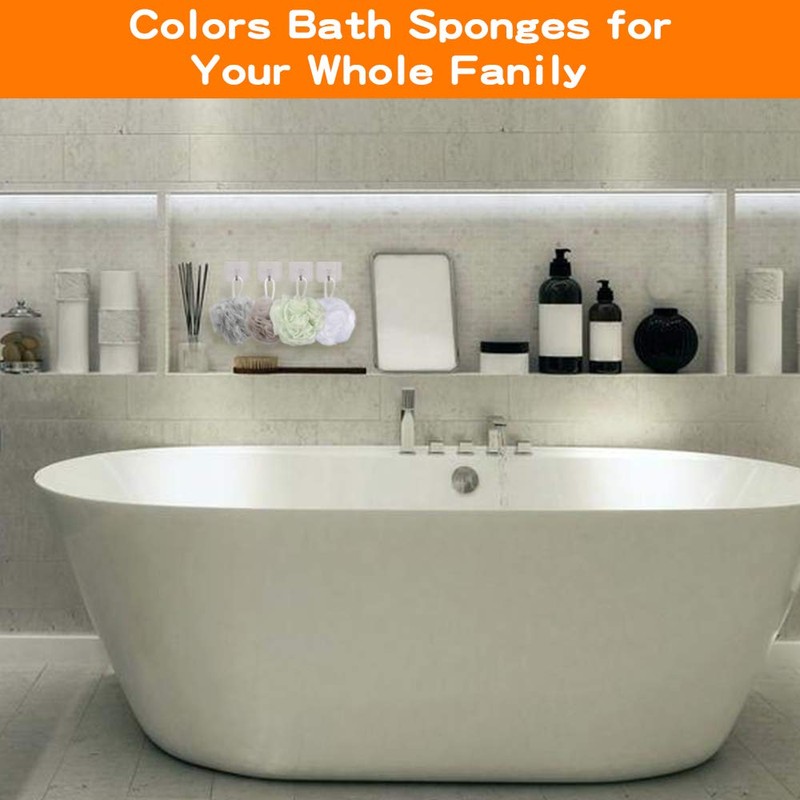 Bath Sponge 4 Pieces Mesh Shower Sponge Bath Shower Sponge
