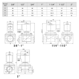 U.S. Solid Solenoid Valve Solenoid Valve Stainless Steel G 1/2 Inch 24 V AC Normally Closed NC 0-10 Bar Electric Water Valve for Water Air Diesel Kerosene Petrol