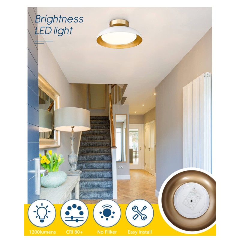kudos Flush Mount Ceiling Light, 12-inch LED Ceiling Light Fixture,