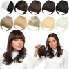 Yamel Synthetic Black and White Flat Bangs Hair Extensions Clip-in
