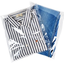 Clear Cellophane Plastic Bags 60Pcs 12x15 Resealable Poly Packaging Bags for Clothing Shirts Gifts Self Sealing Shipping Bags for Clothes Small Business