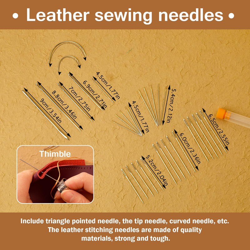 Upholstery Repair Kit, Leather Sewing Kit with Upholstery Thread Cord,Large-Eye