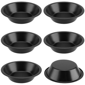 YUENPUN Einzelne runde Kuchenformen, schwarz, einzelne Tarteform, Karbonstahl, kleine antihaftbeschichtete Kuchenformen, Mini-Formen zum Backen von Kuchen, Quiche, Dessert, 12,6 x 8 x 3 cm, 12 Stück