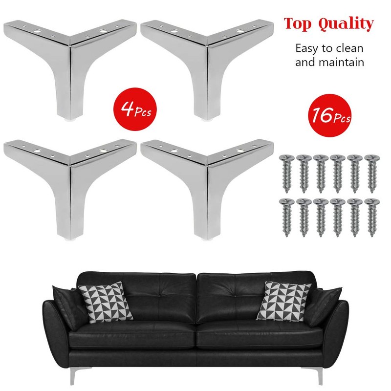 Seimneire 4pcs 5 Inch Furniture Legs, Modern Style Furniture Sofa