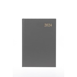 Collins Debden Collins Essential A5 Week to View Diary 2024 Full Planner 2024 Daily, Weekly and Monthly to View (A5 Size, Grey)