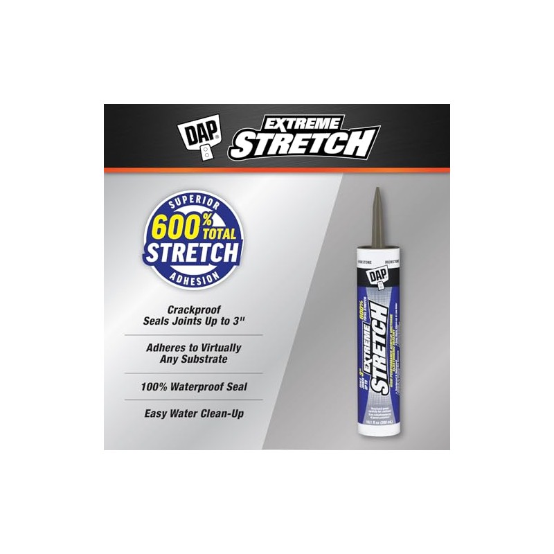 DAP Extreme Stretch Acrylic Urethane Premium Elastomeric Sealant, Iron Stone,