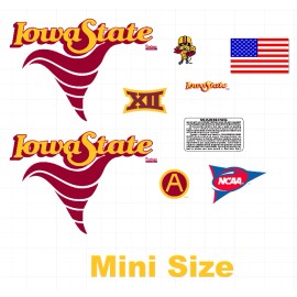 Iowa State Cyclones mini Football Helmet Decals Big 12 8 Mil Convex Gear Wrap