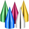 Haiabei 50Pcs Cone Party Hats Colorful Metallic Foil Birthday Cone