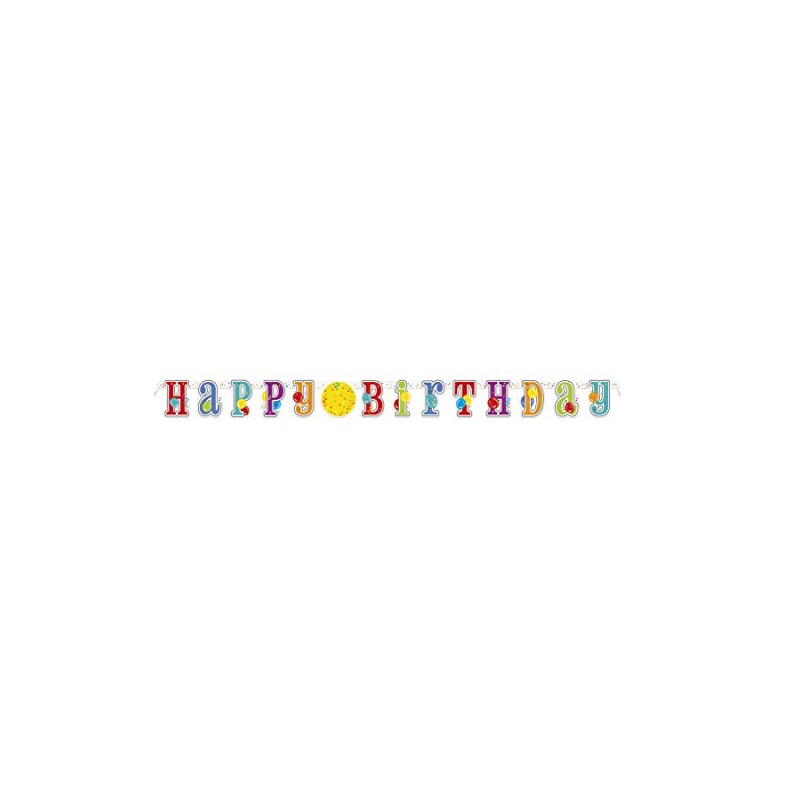 Serpentinas de papel crepé de Happy Birthday, cartel de 2