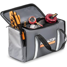 ALL-TOP Recovery Pack Bag, Water-Resist Tool Organizer for Offroad Gear & Overland Equipment, Standing Zippered Waterproof Storage Tote, Gray Empty