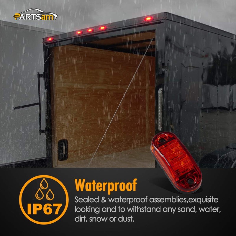 Amber Red 2.5" 2 Diode Oval LED Trailer Truck Clearance