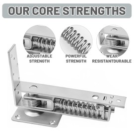 Ptazucv Double Action Spring Hinges -Swinging Door Hinge -Pivot Hinge，with Cover Plates,with self-Closing and Stop for Wooden Doors，Load Max 100lb Door