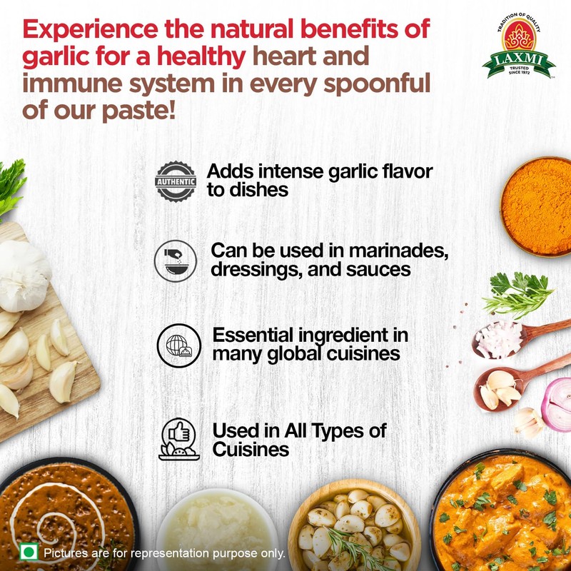 Laxmi Garlic Paste 24oz | Premium quality and pure Garlic,