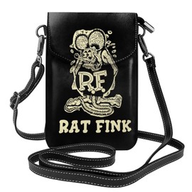 Rat Fink Smartphone Pouch, Genuine Leather, Shoulder Bag, Thin, Women's, Men's, Mini Pouch, Popular, Wallet, Crossbody Bag