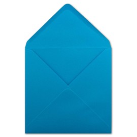 Glüxx Agent 50 square envelopes azure blue - 15.5 x 15.5 cm - 100 g/m² wet glue pointed flap - from The Colours-4-you series - Glüxx-Agent