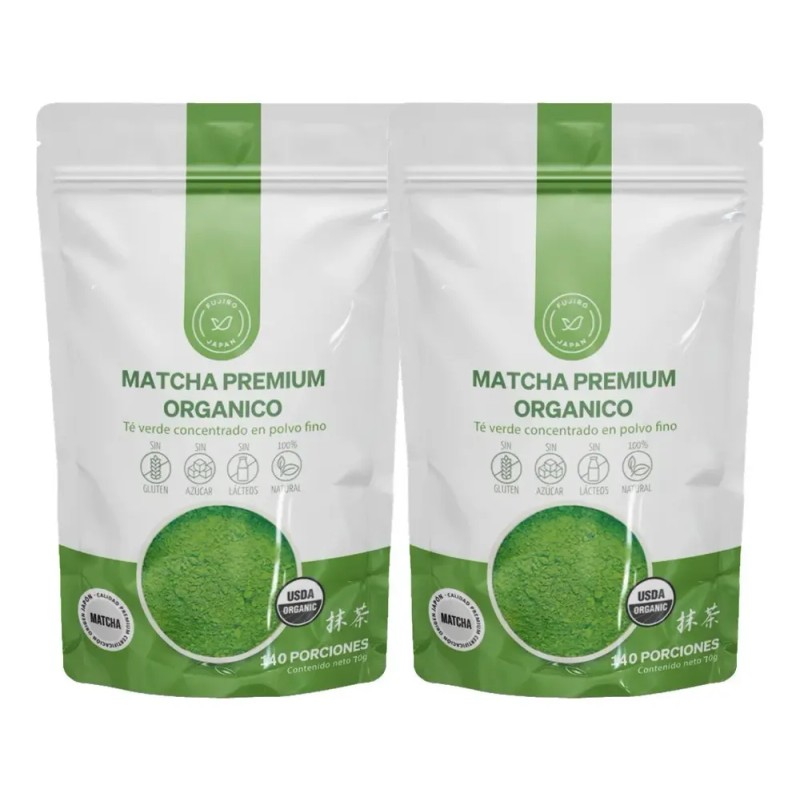 Té Matcha Japonés Premium Orgánico 2 Bolsas (70g C/u)