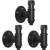 HOEMLIM 3 Pack Pipe Coat Hooks Towel Holder Industrial Rustic
