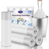 LainNeala 60 Counts 4 Gallon Small Drawstring Trash Bags, Small Garbage Bags Code a fit 10-15 Liter, 3.5-4 Gal Mini Trash Bag, White Trash Bin Liners for Home Office Kitchen Bathroom Bedroom