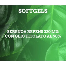 Prostata Serenoa Repens 210 Softgels con 320 mg di olio titolato al 85% - 95% in acidi grassi, per la prostata e le vie urinarie, 1 Softgel al dì